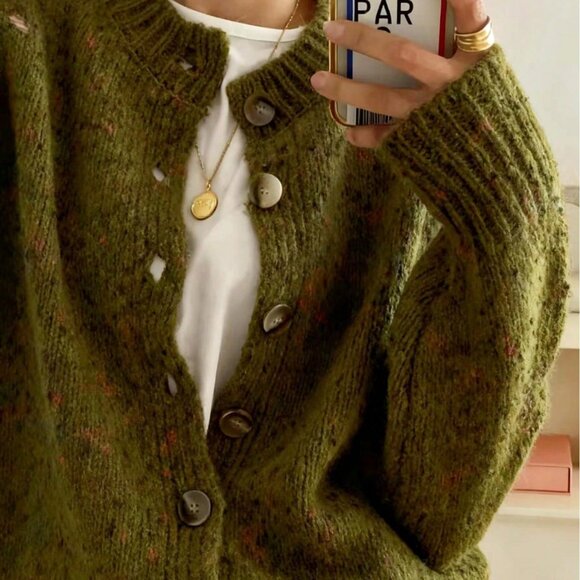Sweaters - Army Green Casual Women's Cardigan Sweater